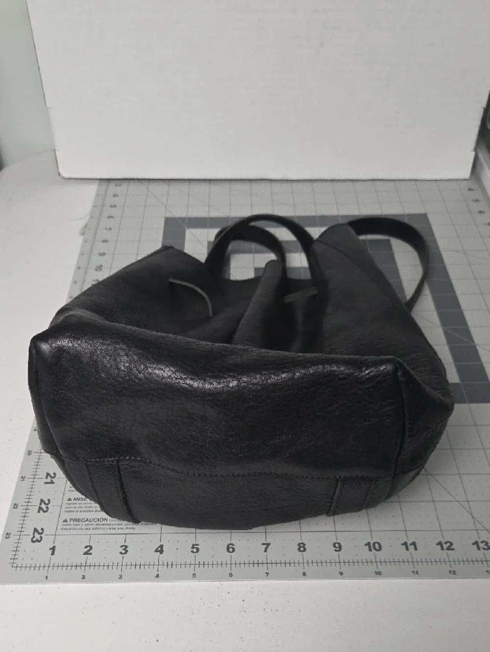 Madewell Black Leather Drawstring Backpack - Unisex Bag